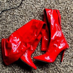 Red Thigh High Heels